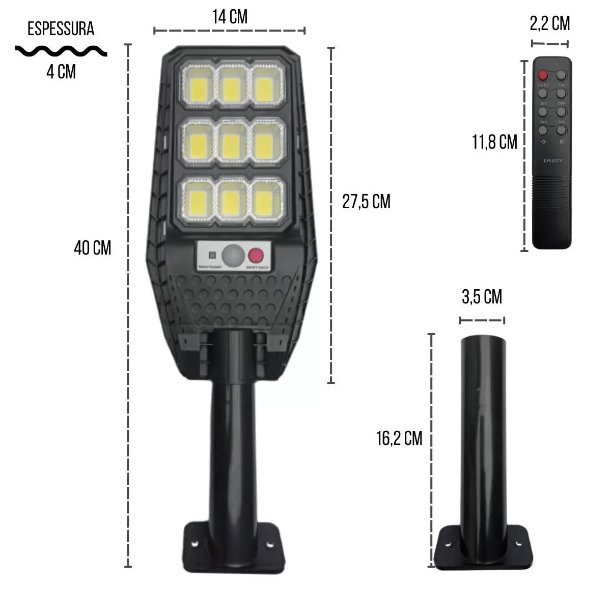 Lámpara Solar LED Para Exteriores Con Sensor Movimento - Bora De Compras