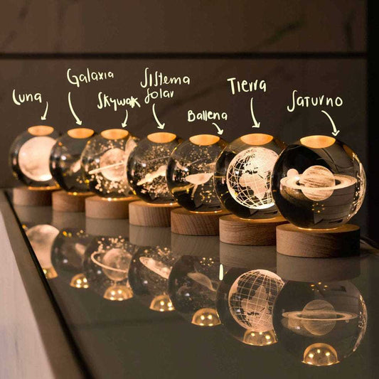 Esfera De Cristal Luz Led - Bora De Compras