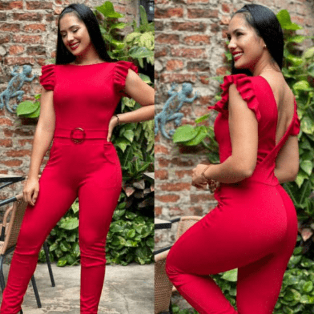 Enterizo De Escote H102d - Bora De Compras